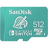 SanDisk microSDXC UHS-I Speicherkarte für Nintendo Switch 512 GB (U3, Class 10, 100 MB/s Übertragung, mehr Platz für Spiele)