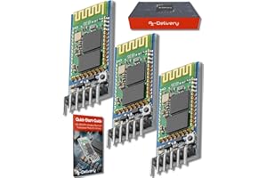 AZDelivery HC-05 Wireless Serial Bluetooth RF Transceiver Pass-Through RS232 Communication Port Module HC05 6 Pin Master-Slave Extender Plate compatible with Arduino Including E-Book! (Pack of 3)
