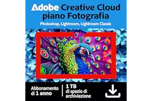 ADOBE Creative Cloud Photography plan | Standard 1TB | 1 Anno | PC/Mac |Download Digitale