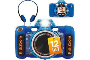 VTech KidiZoom Duo FX I Digitale Kinderkamera mit Selfie- und Videofunktion I Musik, Spiele und Fotoeffekte I Lernspielzeug Technik für kreative Kinder ab 4 Jahren I Für Jungen und Mädchen I Blau