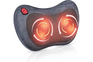 Comfier Cuscino Massaggiante con Calore - Massaggiatore Collo e Spalle 3D Shiatsu, Massaggiatore Cervicale Portabile per Collo, Spalle, Schiena, Vita, Sollievo Dolore Muscolare