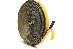 YANKUIRUI Joint d'étanchéité autocollant pour porte et fenêtre contre les courants d'air froid/anti-collision/insonorisant/imperméable à la poussière (12mm x 1.5mm x 10M, Noir)