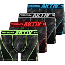 Boxer Sport FREEGUN AKTIV' - Lot De 2, Anti-Transpirant, Ajustement Parfait, Taille M Bleu