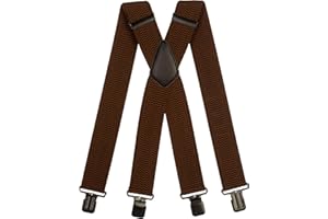 Olata Tirantes de Hombre Extra Anchos En X Con Clips Negros O Plateados Y Tela Gruesa - 5 cm