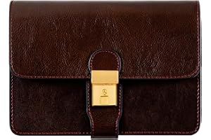 Time Resistance Sac à main d'embrayage en cuir - Petit sac pour hommes - Porte-documents d'affaires au poignet