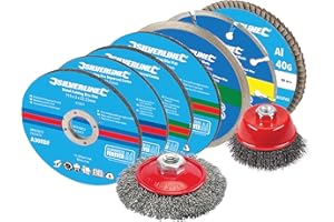 Silverline, Set di accessori per smerigliatrice angolare, 12 pz. - 633831