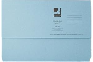 Q-Connect Document Wallet Foolscap Blue (Pack of 50) KF23011