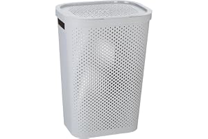 Curver Tvättlåda oändlighet med prickmönster 59 l i ljusgrå, plast, grå, 35 x 25 x 10 cm