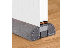 MAGZO Door Draft Excluder 110 cm, Double Side Adjustable Length Draught Excluder for Bottom of Doors Save Energy Air Blocker, Grey