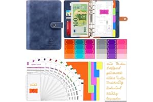 ‎AOCII Budget Planner Deutsch Budget Binder A6, Aocii Budgetplaner Finanzplaner, Haushaltsbuch mit Geldfächer, Budget Planner Deutsche Beschriftung, Cash Stuffing Deutsch, Geld organizer (Blau)