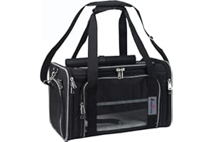 RABBICUTE Pet Dog Cat Carrier Bag for Medium Small Dog Cat with Washable Cozy Bed Locking Safety Zipper Shoulder Strap Airline Approved Pet Carrier Portable Collapsible Puppy Carrier Escape Proof