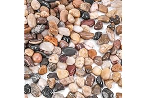 VGOODALL Mixed Colour Pebbles, 2Lb/900g Natural Decorative Stones for Gardens, Walls, Indoor/Outdoor Decorative Rocks