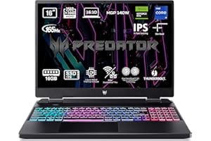 Acer Predator Helios Neo 16 PHN16-71 - Ordenador Portátil Gaming 16" HD 4K - 165 Hz (Intel Core i9-13900HX, 16GB RAM, 1TB SSD, NVIDIA GeForce RTX 4070, Sin SO) Color Negro - Teclado QWERTY Español