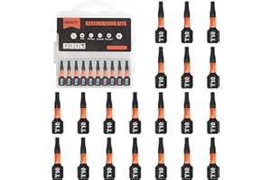 BAIDETS Pro T10 Bit-Sortiment - Schraubendreher Bits Set 20 Stück, 25mm Länge, Schrauber-Bit, 1/4" Sechskantschaft, mit Spender-Box