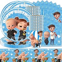 61-teiliges Baby-Geburtstagsparty-Set - Inkl. Geschirr Für 20 Personen (Pappteller, -becher, Servietten, Tischtuch) - Deko Für Jungen & Mädchen