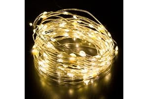Desiretech - 100 LED Battery-Powered Fairy Lights - 10M Copper Wire String Lights - Waterproof Decorative LED for Indoor/Outdoor Use(Battery Box Indoor) - Weddings, Christmas, Bedroom, Patio & Party
