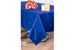 ESSE HOME - Linea Confestyl– Tovaglia con tovaglioli (Servizio Tavola)-Rettangolare x 6 Persone – Fiandra Jacquard Puro Cotone - Made in Italy – Prodotto Artigianale - Iris 598 (150x180, Sevizio Blu)