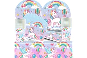 Doyomtoy - Set di 20 tovaglioli con unicorno, decorazione da tavolo, per compleanno, compleanno dei bambini