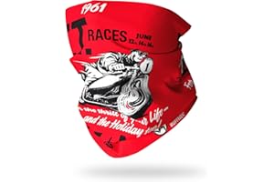Ruffnek ISLE OF MAN RACES 1961 POSTER DESIGN - IOM - NECK WARMER Multifunctional Biker Motorbike scarf/snood - ONE SIZE for MEN, WOMEN & CHILDREN