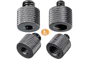 DEVENIRRICHE 4 adaptery gwintowane 3/8" na 1/4" i 1/4" na 3/8", ze stopu aluminium statywu śrubowego adapter śrubowy do aparatu, głośnika, statywu, statywu mikrofonowego, statywu do aparatu