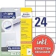 Avery Zweckform 3490 Address Labels (A4, Matte Paper, 1200 Universal Labels, 70 x 36 mm) Pack of 50 Sheets White, 70 x 36 mm, 1