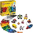 LEGO Classic Bricks and Wheels 11014 Building Kit; Includes a Toy car, Train, Bus, Robot, Skateboarding Zebra, Race car, Bunny in a Wheelchair, and Much More, New 2021 (653 Pieces)