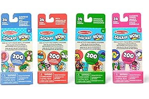 Melissa & Doug Sticker Wow Nachfüllpack 4er Set| Mit je 200 Stickern & 24-seitigem Mini-Aktivitätenblock | Für Kinder ab 3 Jahren
