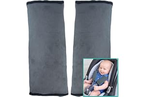 Bebe Style Baby Seat Belt Pads Cover, Car Safety Seatbelt Straps, Soft & Comfortable Shoulder Strap Pad for Toddlers & Kids, Fits Cars and Strollers, 2-Pack
