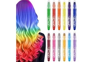 Kalolary 12 Color Hair Chalk Temporary Hair Color- Hair Color Pens Washable Color Dye Markers for Kids Girls Hair Dyeing Party, Cosplay, Halloween, Christmas