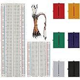 BOJACK Breadboard Kit - Solderless Breadboard (830 & 400 & 170 Tie Points) & 65 Pcs Flexible Jumper Wires (4 Values, 73 Pcs)