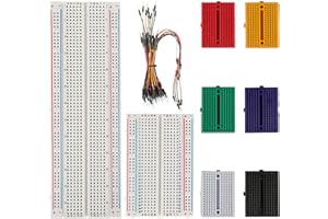 BOJACK Breadboard Kit - Solderless Breadboard (830 & 400 & 170 Tie Points) & 65 Pcs Flexible Jumper Wires (4 Values, 73 Pcs)