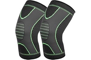 Yasdyri Kniestütze Sport Kniebandage Arthrose für Männer Damen 2 Stück für Meniskusriss, Arthritis, ACL, Sport, Fitness (Grün, XL)