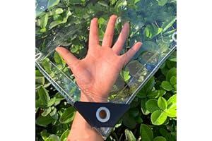 SDFVSDF Plane Transparent Mit öSen, wasserdichte Abdeckplane Transparent, 0.3mm PVC-Kunststoffplane für Terrasse, Pavillon, Terrassen, Windschutz, AußEnbereich, 420g / M², Größe: 2m×4m