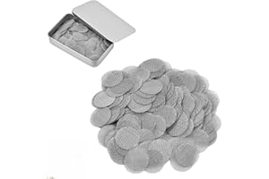 Dokeno Écrans de Pipe 200Pcs Filtres d'écran de Tuyau en Acier Inoxydable Écrans de Fumer Filtres Écrans de Pipe Filtres à Écran de Fumée 15mm avec Boîte de Rangement