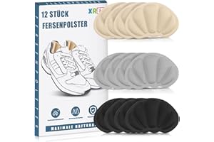 XREE 6 Paires Coussinet de Talon, Autocollant Protege Talon Chaussure Cousinette Chaussures Contre les Frottements pour Hommes Femmes (Gris&noir&Couleurs de Peau)