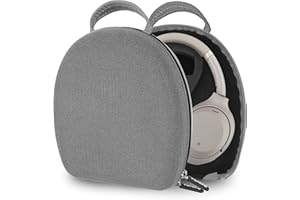 Geekria Etui ochronne na słuchawki kompatybilne z Sony WH-1000XM5, WH-1000XM4, WH-1000XM3, WH-ULT900N, zastępcza ochronna twarda obudowa z miejscem na kable (mikrofibra szara)