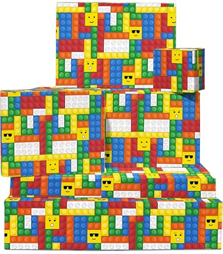 Building Blocks Wrapping Paper - 6 Sheets Of Colourful Birthday Gift - View #11