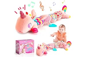 Toyzey Jeux Bébé Peluche Musicale pour Bébé - Jouet d'Éveil 0-6 Mois - Cadeau de Naissance Fille Garçon (Licorne Rose)