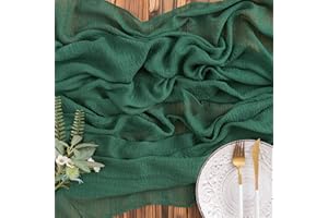 AOKSUNOVA Bieżnik Muślin Bordeaux Czerwony 80cm x 3m Bieżnik Ręcznik kuchenny Ślub Zmywalny