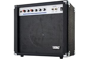 Amplificador Guitarra Soundking AK20-G 60W, Ecualizador 3 Bandas, Altavoz 8", 2 Canales, Salida Auriculares y Altavoz, Ideal Principiantes, Esquinas Protectores Extra Resistentes.
