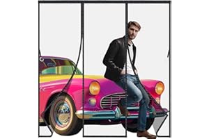 HL-YFC Moustiquaire Porte 200x220cm Fenetre Aimantée Magnetique, Rideaux Anti Mouches pour Porte, Rideaux Toile Insect Ecran,Moustiquaire Baie Vitree Coulissante,Magnétique Moustique Sans Perçage Noir