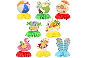 VALICAER 8 Stück Geburtstag Dekoration,Party-Tischaufsätze Hawaiianischer Stil Partyzubehör,Bienenwabe Mittelstück Deko,Geburtstag Tischdekoration für Partys Weihnachtsfeiern Showdekorationen
