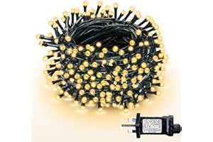 WISD Christmas Tree Lights - 200 LED 22.8M Xmas Fairy Lights on Green Cable with Timer and Memory - Indoor Outdoor String Lights Mains Powered for Garden Bedroom Party Decoration (Warm White)