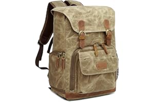 UBAYMAX Camera Backpack Bag for Canon Nikon Sony DSLR SLR Lens, Professional Photographer Canvas Camera Rucksack Bag with Laptop Compartment, Tripod Holder, USB Charging Port