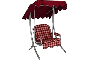 ‎ANGERER FREIZEITMÖBEL GMBH Angerer Freizeitmöbel GmbH Hollywoodschaukel 1-Sitzer - Gartenschaukel Made in Germany - Schaukel zum Sitzen und Entspannen - einfache Montage (Bordeaux kariert)