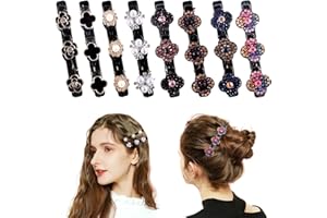 Aohcae 8 sztuk spinek do włosów z kryształowym kwiatem, spinki do włosów, plecione spinki do włosów koliber, damskie kacze dziób, spinka do włosów, 8 sztuk