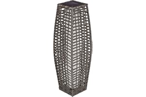 Bravich LTD Brown Rattan Solar LED Garden Floor Lamp, 25 LED, 69cm High, Water Resistant, Venice (Brown)