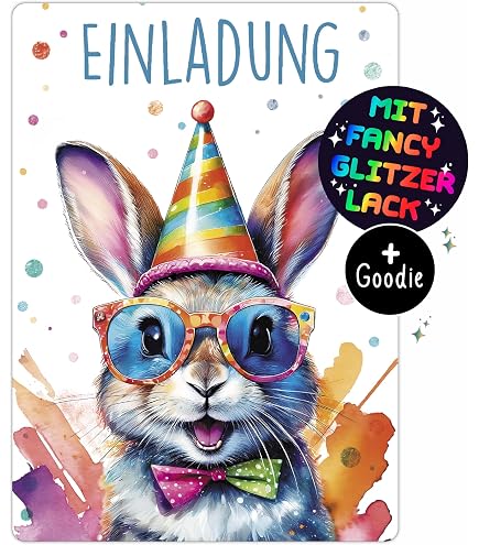 Ostern/Geburtstag Einladungskarten Mit Kaninchen-Motiv – 20 Karten + Umschläge, 12,7 X 17,8 Cm, In USA Handgefertigt