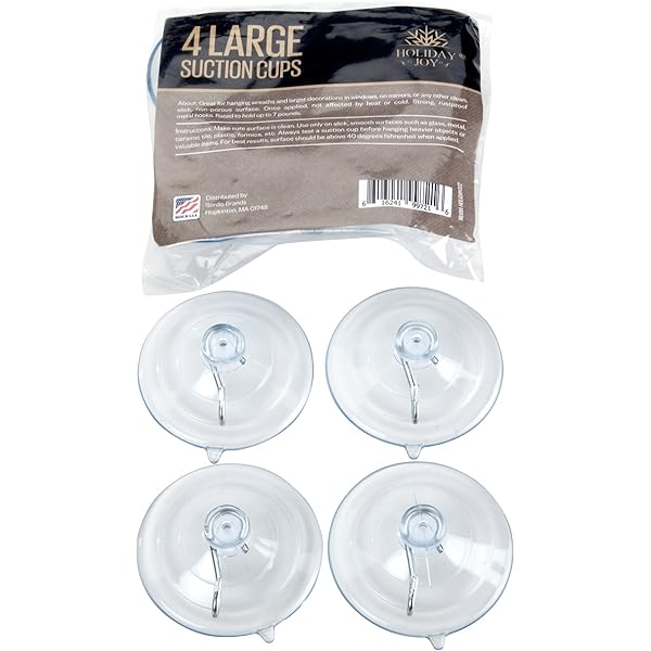 Holiday Joyaƒa A A World S Strongest All Purpose 2 1 2 Inch Suction Cups With Hooks Made In Usa Large 4 Pack By Holiday Joy Amazon In Home Kitchen