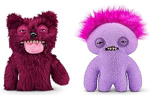 Fuggler Hairy Fuggs 2 szt. 23 cm seria 1 od ZURU (Sir Belch - włochaty język - czerwony i kałamarnica - irokez), zabawny brzydki potwór pluszowa zabawka